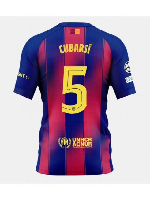 Barcelona Pau Cubarsi #5 Replika Hemmakläder 2025-26 Kortärmad Barcelona Pau Cubarsi #5 Replika Hemmakläder 2025-26 Kortärmad